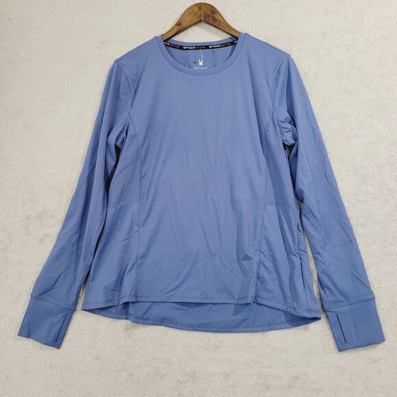 NWOT Spyder Active Womens XL Long Sleeve Blue Based Layer Shirt / 26CT - Picture 1 of 7
